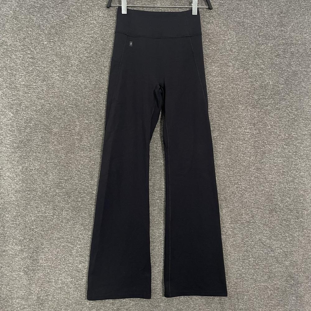 On Studio Flared Pants Womens Small Black Run On Clouds 30" Yoga Athletic